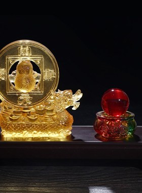 吸财应螺阵古法琉璃摆件2025年招财摆设客厅卧室办U公桌聚宝盆摆
