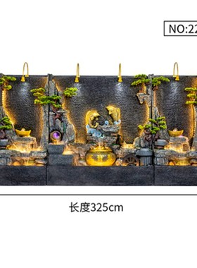假山流水流水大型水幕墙落地摆D件庭院客厅招财办公室生财景观