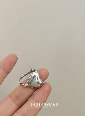 好看!冷淡风珍i珠吊坠流苏爱心缠绕锆石戒指无性别男生指环13792