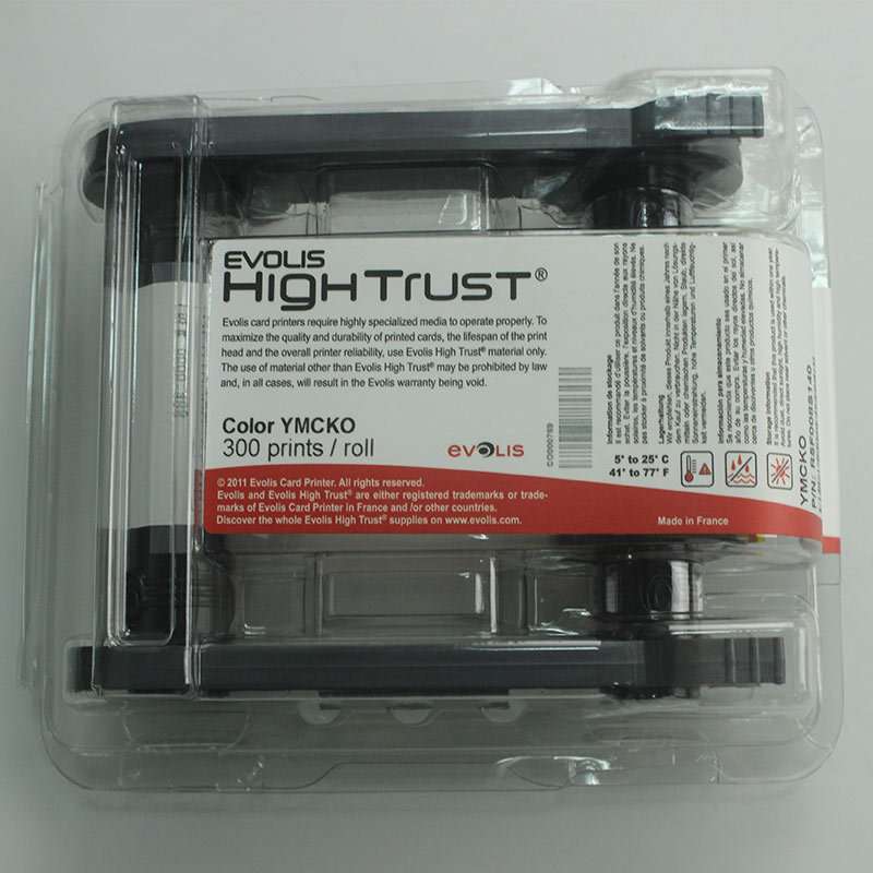 Evolis佰吉badgy100/200证卡打印机彩色带cbgr0100C/0500K黑色带 - 图2