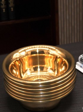 松吉仓 直径7cm7个一套黄铜供水碗圣水杯佛堂用品桌面摆件 满包邮