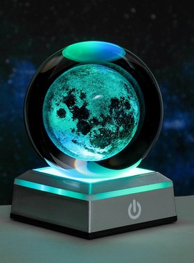 太阳系银河系水晶球小夜灯桌面摆件玻璃球装饰品生日礼物女生新年