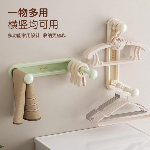 衣架收纳神器阳台免打孔双层伸缩衣架置物架放衣架挂钩家用省空间,淘宝优惠券,粉丝福利购,淘宝优惠卷