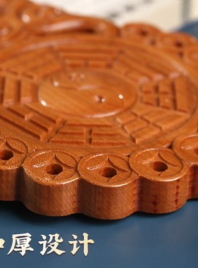 虎头桃木八卦镜厕所兽头卫生间葫芦款厕所门对门五帝钱挂件卧室