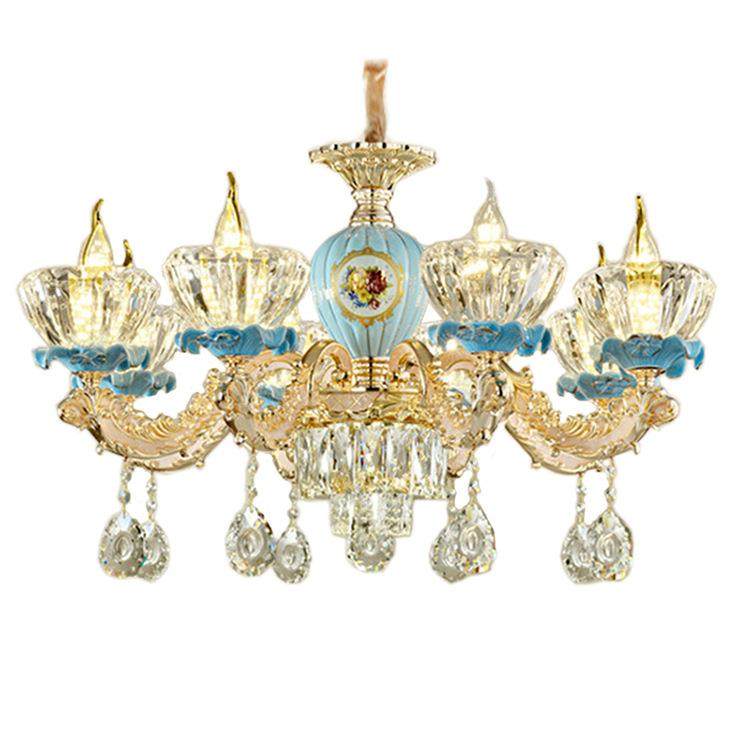 欧式客厅奢华大气吊灯锌合金陶瓷卧室吊灯复式楼餐厅法式水晶灯具,淘宝优惠券,粉丝福利购,淘宝优惠卷