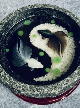 风生水起金鱼办公l桌摆件领导老板长辈办公室装饰开业礼物高档创