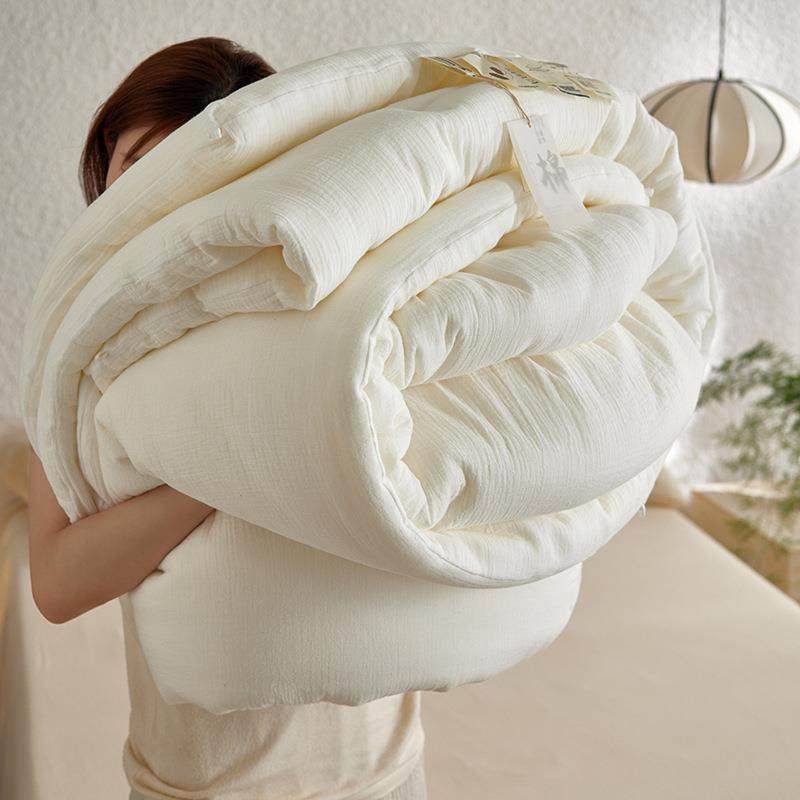 24秋冬A类全棉雾感纱蚕丝蛋白春秋被软糯贴身抗菌冬被防螨不跑被,淘宝优惠券,粉丝福利购,淘宝优惠卷