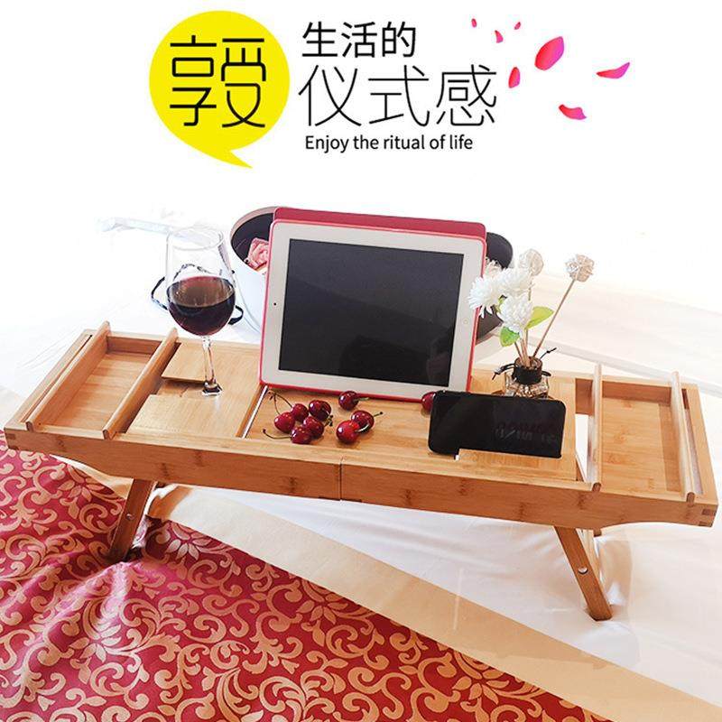 【折扣价】欧式浴缸架楠竹带脚多功能伸缩泡澡置物架平板手机红酒,淘宝优惠券,粉丝福利购,淘宝优惠卷