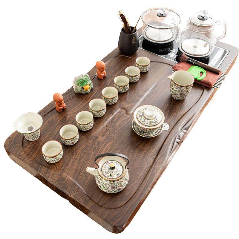 【折扣价】茶具套装全自动一体烧水壶茶盘高档陶瓷汝窑功夫泡茶盖,淘宝优惠券,粉丝福利购,淘宝优惠卷