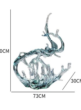 招财水花抽象摆件装饰艺术t品酒店大堂客厅创意雕塑大型落地售楼