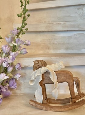 【刘峰】摇马饰品复古木桌面装饰M店入口客厅家居用品