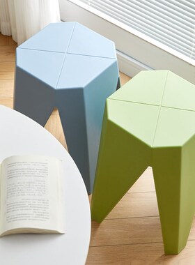 时尚塑料凳子家用成人加厚方凳简约客厅可叠放餐桌凳备用创意高凳