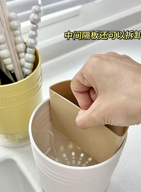 沥水筷子筒家用筷笼多功能台面厨房餐刀具勺子收纳盒筷子篓置物架
