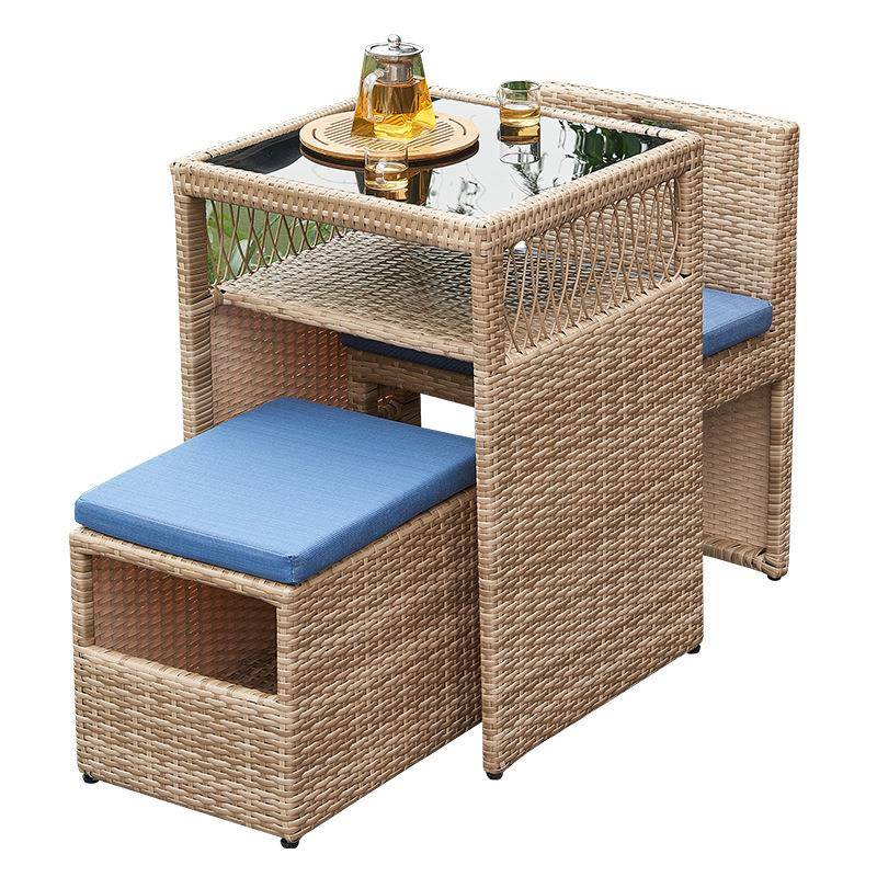 【折扣价】阳台茶桌椅组合迷你小户型卧室公寓休闲区布置藤椅一桌 - 图3