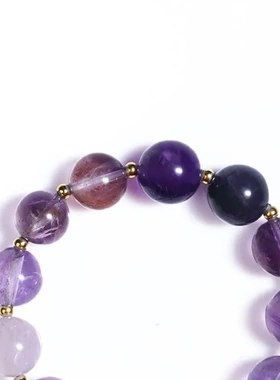 天然超七水晶手串紫水晶手链女款单圈时尚饰品礼物送女友闺蜜