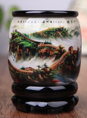 旋转笔筒创意时尚可爱办公室桌z面高档装饰品摆件艺术实用礼品定