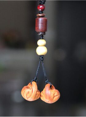 手机挂件桃核雕刻桃桃骨桃钥匙扣篮子篮兰野生糊子胡山吊坠项链桃