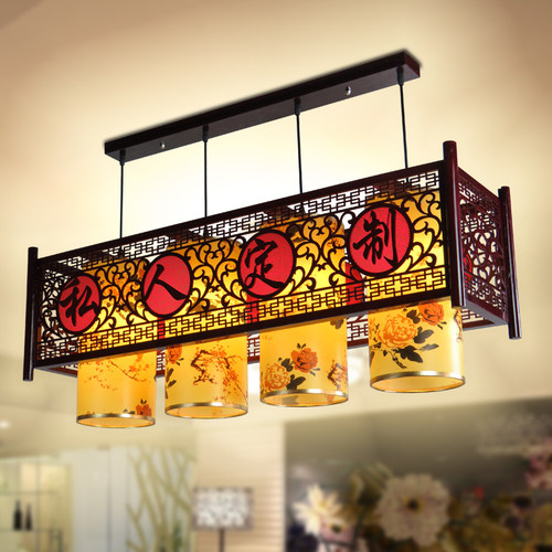 中式仿古吊灯复古吧台收银台灯具饭店餐厅灯笼酒店V前台大厅木艺 - 图1