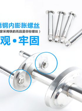 晾衣杆阳台顶装不锈钢凉衣单杆固定式晾衣架打孔晒衣杆家用挂衣杆