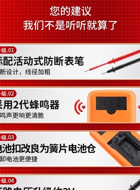 万用电表数字高精度全智能防烧万能表电子电工专用家用套装DT9205