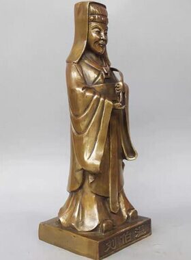 摆件工艺品人物老祖   刘伯装饰品温 王禅金属  雕塑铸造   黄铜