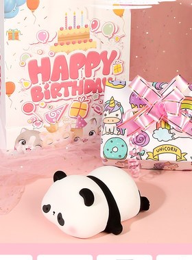 胖达熊猫创意小摆件可爱桌面装饰情绪稳定V的女生日礼物