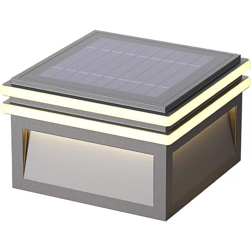 太阳能柱头灯庭院别墅大门柱子灯现代简约户外防水院墙围墙门柱灯 - 图3