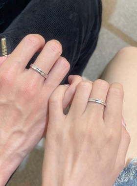 免费刻字光芒系列星爱情侣男女戒B指环一对戒开口可调节送女友礼