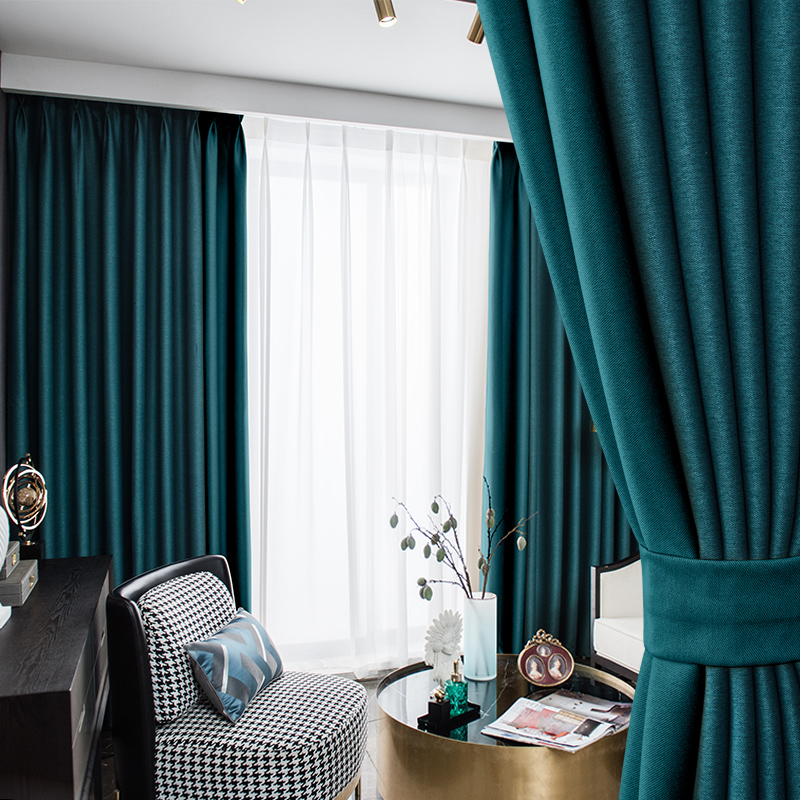 窗帘遮光布免打孔安装隔断2021B年新款卧室客厅门帘飘窗纱帘挂钩 - 图0