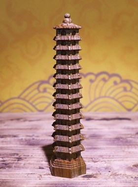 文昌塔绿檀原木十三层七层九层木雕7层9层13层实木雕刻文昌塔摆件