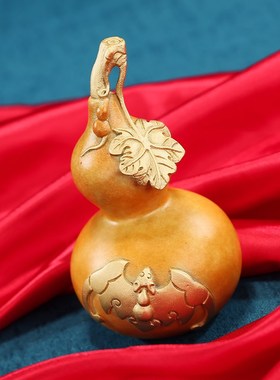 黄铜葫芦摆件手把件中式家居客厅玄关装饰品公司办公室创意礼品