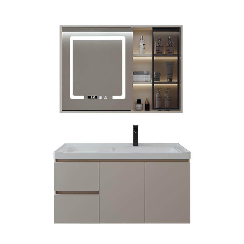 奶油风陶瓷一体盆浴室柜卫生间洗漱台洗手洗脸洗衣盆化妆镜柜组合,淘宝优惠券,粉丝福利购,淘宝优惠卷