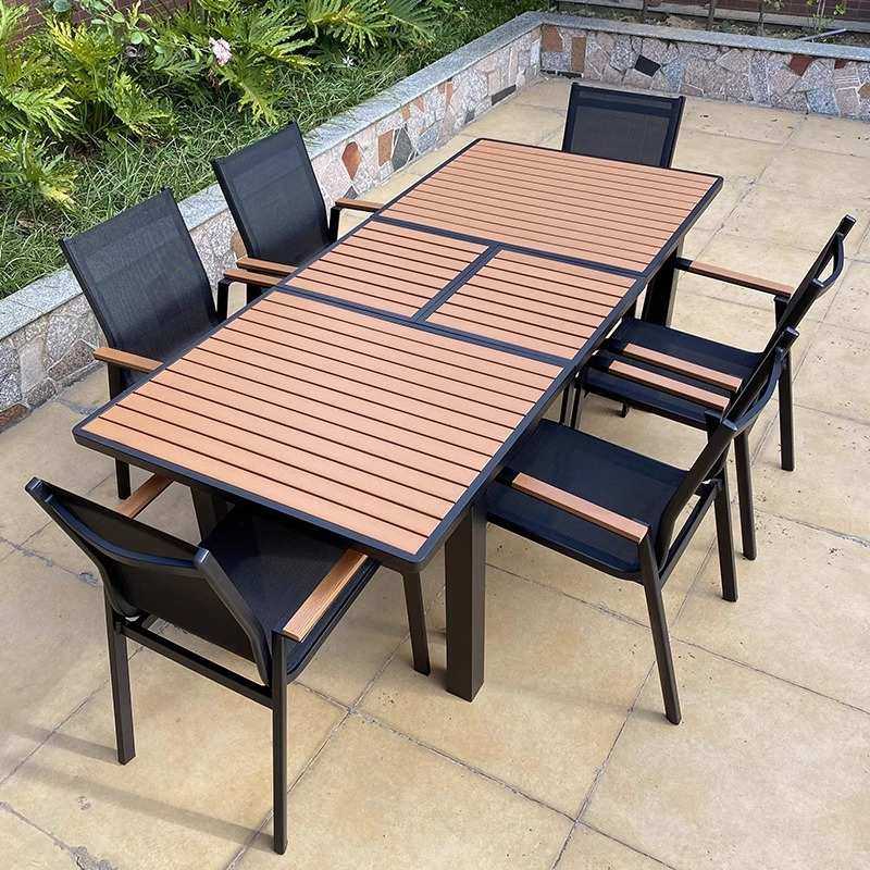 户外拉伸塑木桌椅庭院别墅花园露台酒店民宿外摆休闲家具防雨防晒,淘宝优惠券,粉丝福利购,淘宝优惠卷
