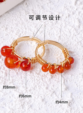 跨境热销天然水晶不规则原石矿标活口戒指紫白粉水晶手工绕线戒指