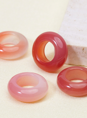 天然盐源玛瑙小跑环diy串珠