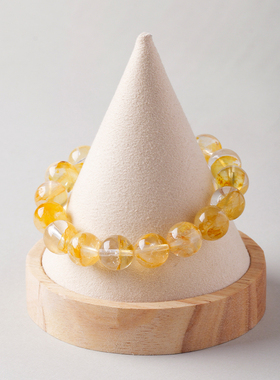 天然7A雪梨色黄胶花圆珠手串手链