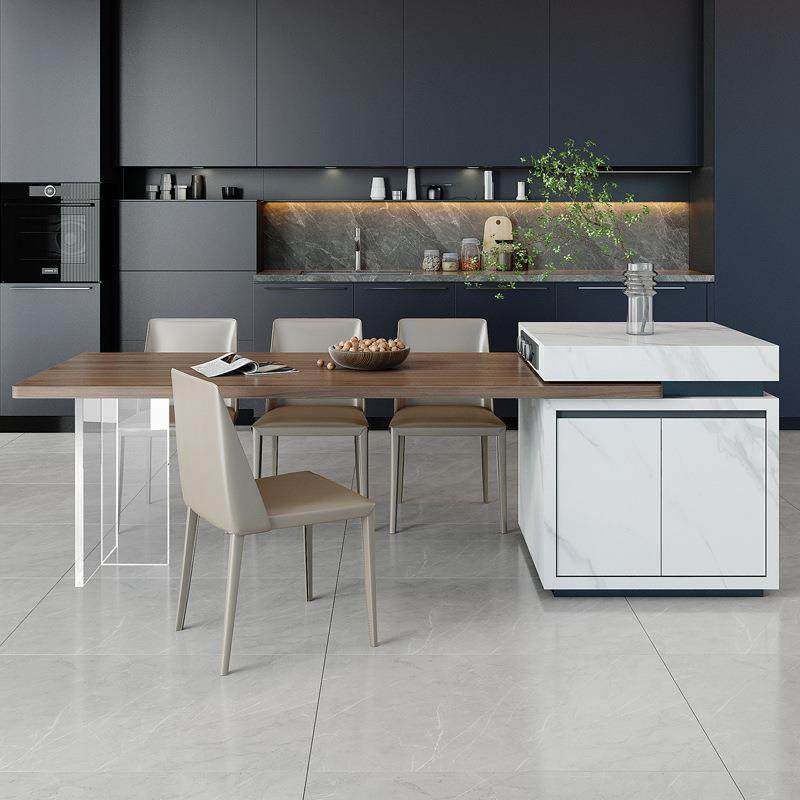 【折扣价】岩板岛台餐桌一体极简黑胡桃木悬浮感亚克力带水槽可伸,淘宝优惠券,粉丝福利购,淘宝优惠卷