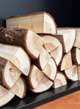 原木木材壁炉木柴木头背景玄关客厅装饰饭店民宿场景布置柴火摆件