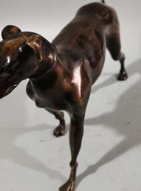 铜狗摆件纯铜哮天犬十二生肖狗旺财狗茶宠客厅办公室门口工艺摆件