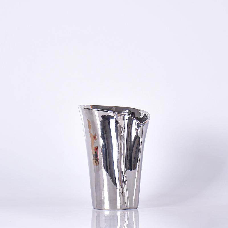 创意陶瓷现代轻奢镀银陶瓷花瓶摆件新中式客厅家居装饰柜摆饰品,淘宝优惠券,粉丝福利购,淘宝优惠卷