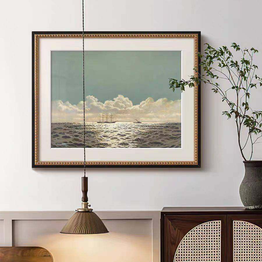 《海景》法式复古艺术客厅装饰画南洋中古风美式餐厅走廊挂画风景,淘宝优惠券,粉丝福利购,淘宝优惠卷