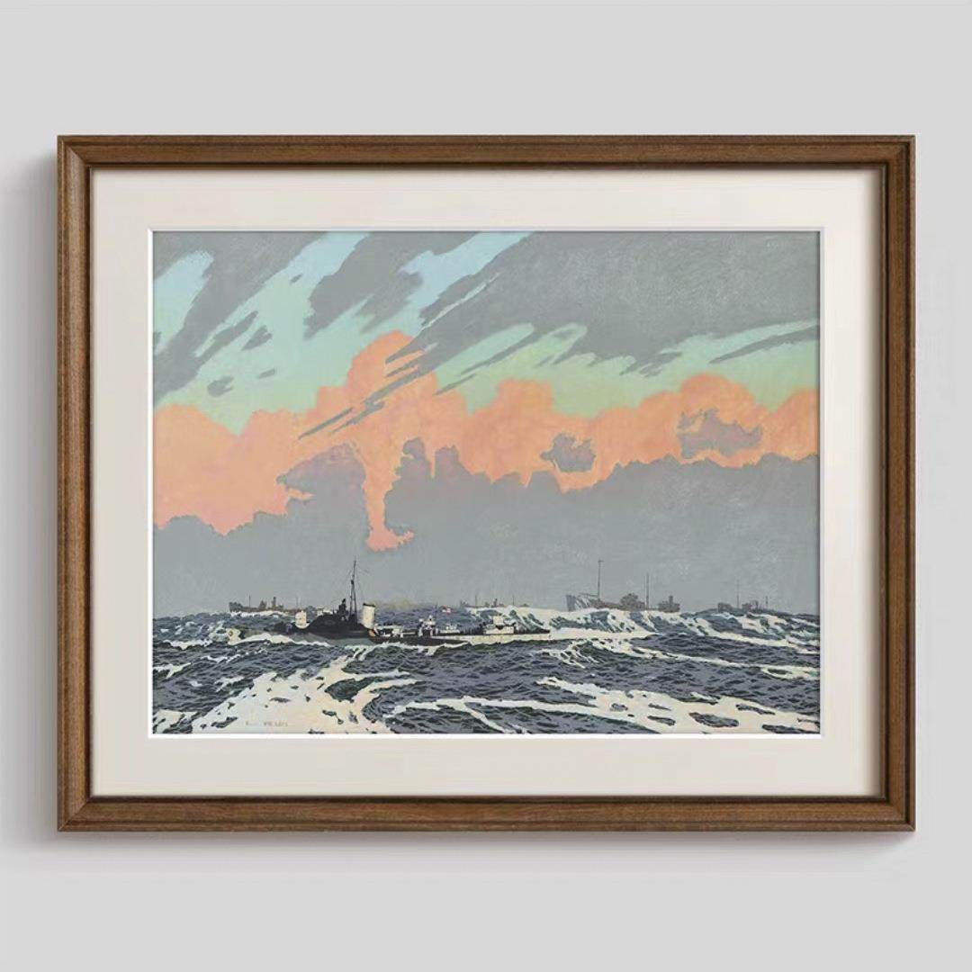 《海景》法式复古艺术客厅装饰画南洋中古风美式餐厅走廊挂画风景,淘宝优惠券,粉丝福利购,淘宝优惠卷