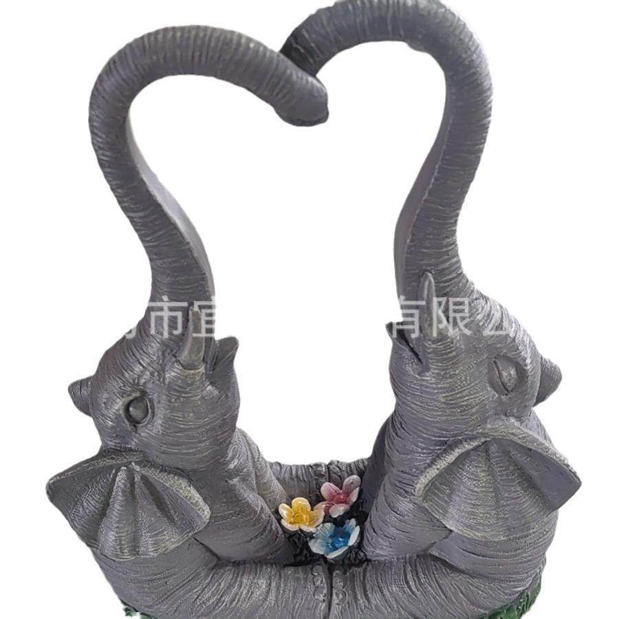 大象情侣摆件家居庭院设计花圃花园装饰品童话家居设计树脂,淘宝优惠券,粉丝福利购,淘宝优惠卷