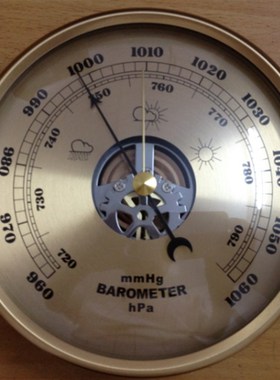 温度气压计湿度计指针式空盒晴雨表气象站时间钟表茶滘酒四件套