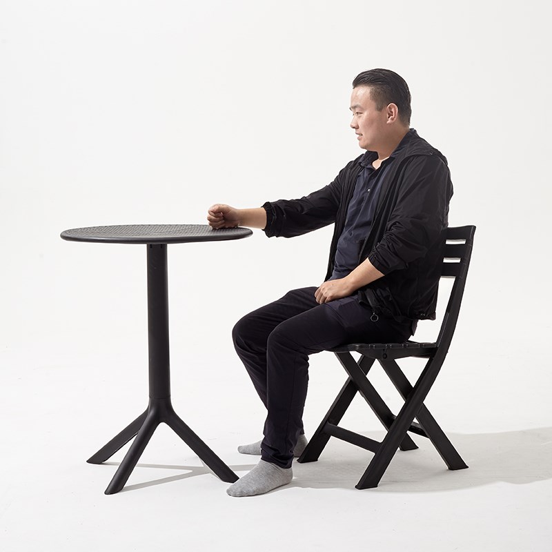 户外露天折叠椅子塑料靠背便携超轻庭院阳台休闲凳简易室外摆桌椅 - 图2