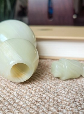 阿富汗玉葫芦玉石摆件开盖空心福禄装饰客厅卧室摆设平安家用礼品