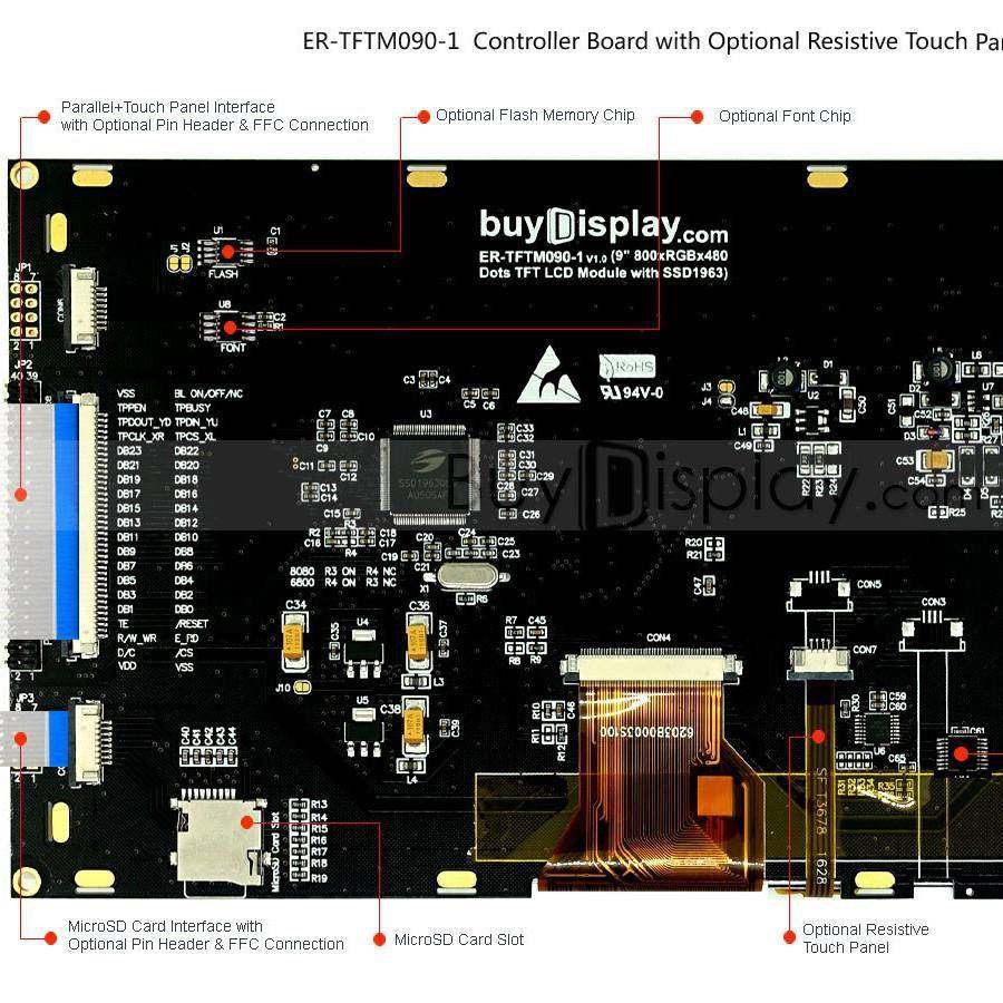 9寸TFTLCD彩色液晶显示屏配SSD1963控制板/并口/可配触摸屏,淘宝优惠券,粉丝福利购,淘宝优惠卷