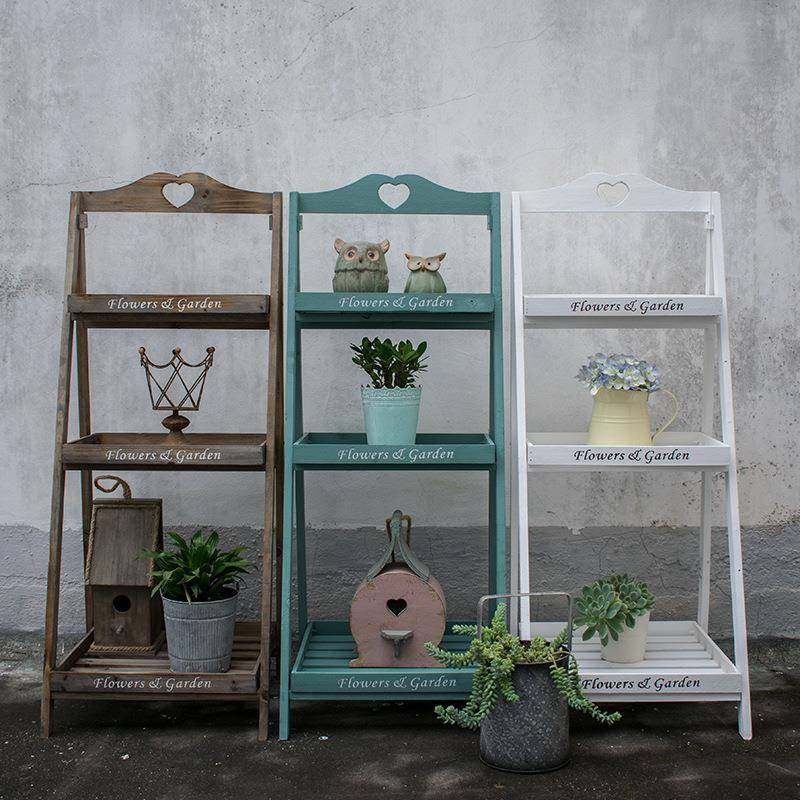 实木花几阶梯落地式多层花台复古花架田园乡村花园园艺杂货储物架,淘宝优惠券,粉丝福利购,淘宝优惠卷