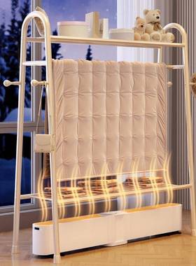 衣帽架踢脚线取暖器烘衣架冬季烘干晾衣架落地两用暖气烘干挂衣架