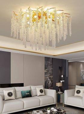轻奢吸顶现代简约法式别墅餐厅客厅主卧室创意网红高级流苏水晶灯